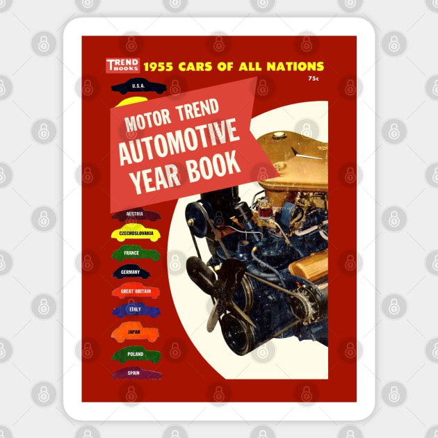 1955 AUTO YEARBOOK - book cover Sticker by Throwback Motors